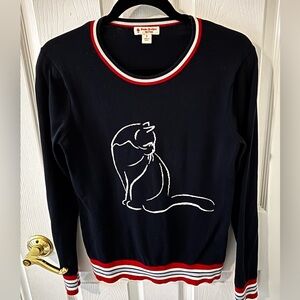 ****SOLD**** Brooks Brothers Navy Sweater with Cat Design
